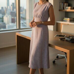 Calvin Klein Purple Midi Dress – Size 10 – New Without Tags